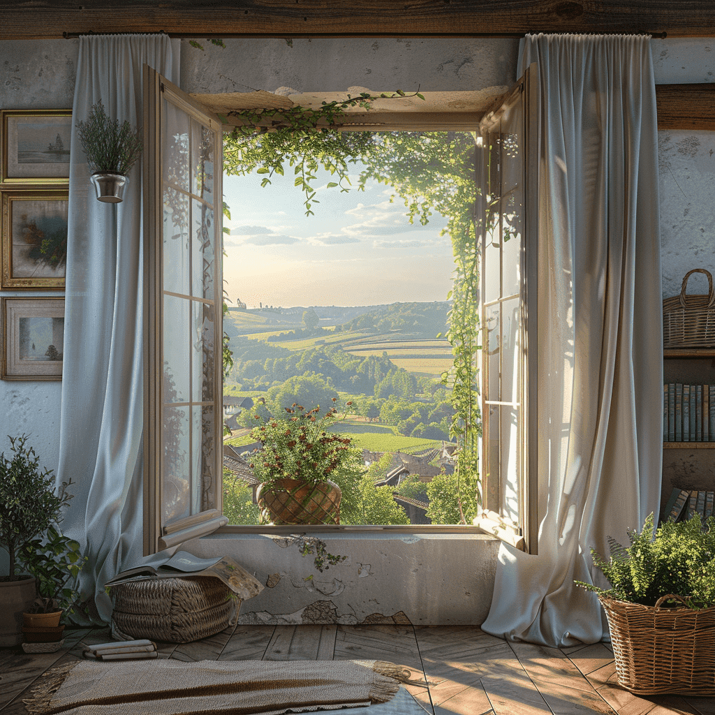 Fensteröffnung mit realistischem Blick für Frischluftzufuhr