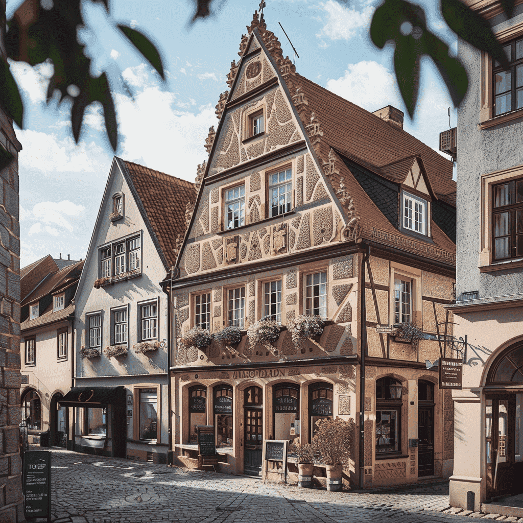 Bild eines alten traditionellen deutschen Gebäudes in realistischer Darstellung
